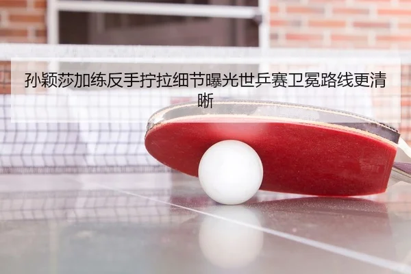 孙颖莎加练反手拧拉细节曝光世乒赛卫冕路线更清晰